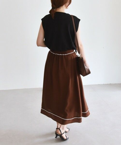 SHIPS / シップス ロング・マキシ丈スカート | quaranciel:〈洗濯機可能〉パイピング Aライン ラップ スカート | 詳細23