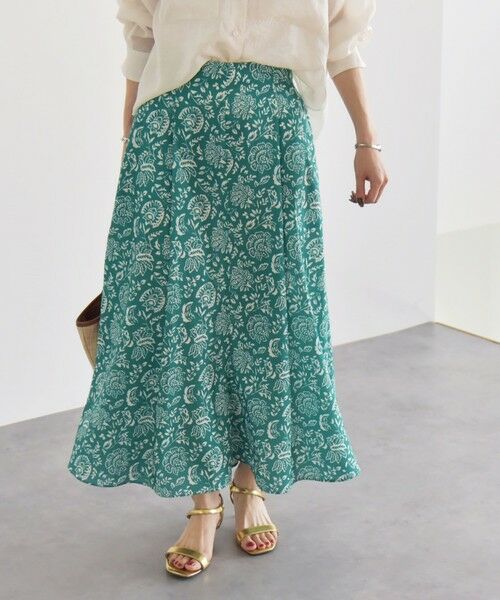SHIPS for women/シップスウィメン 《予約》quaranciel:〈洗濯機可能〉フラワー プリント マーメイド ロング スカート グリーン ONE SIZE SHIPS for women/シップスウィメン 《予約》quaranciel:〈洗濯機可能〉フラワー プリント マーメイド ロング スカート グリーン ONE SIZE