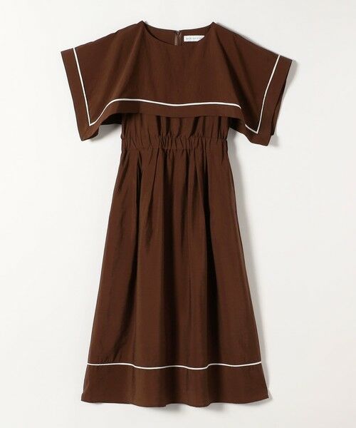 SHIPS / シップス ロング・マキシ丈ワンピース | quaranciel:〈洗濯機可能〉ケープデザイン パイピング ワンピース | 詳細25