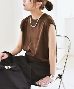 SHIPS / シップス ニット・セーター | quaranciel:〈接触冷感〉フレンチスリーブ ベーシック シアー ニット プルオーバー