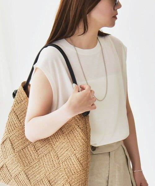 SHIPS / シップス ニット・セーター | quaranciel:〈接触冷感〉フレンチスリーブ ベーシック シアー ニット プルオーバー | 詳細1