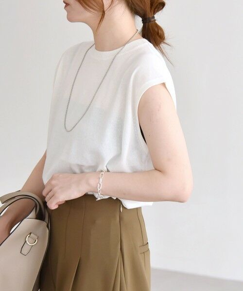 SHIPS / シップス ニット・セーター | quaranciel:〈接触冷感〉フレンチスリーブ ベーシック シアー ニット プルオーバー | 詳細10