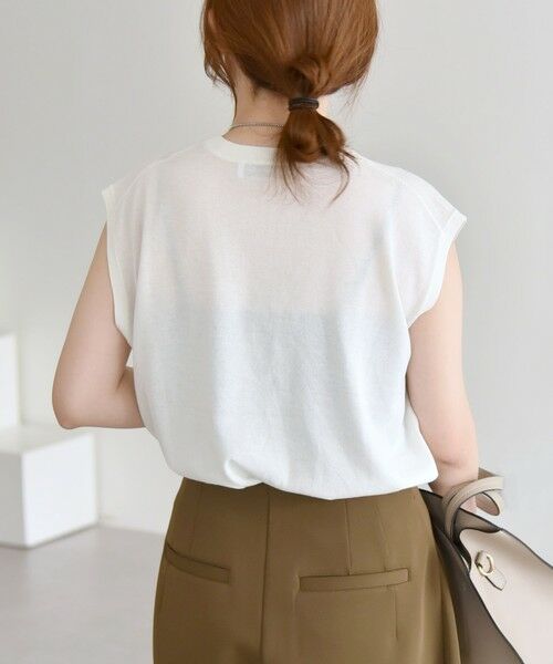 SHIPS / シップス ニット・セーター | quaranciel:〈接触冷感〉フレンチスリーブ ベーシック シアー ニット プルオーバー | 詳細11