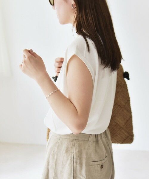 SHIPS / シップス ニット・セーター | quaranciel:〈接触冷感〉フレンチスリーブ ベーシック シアー ニット プルオーバー | 詳細3