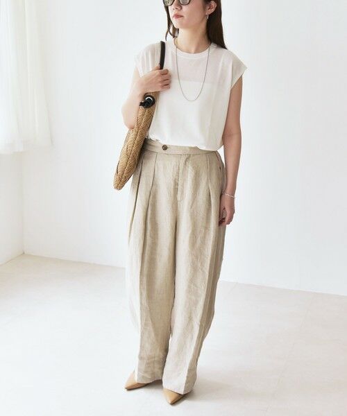 SHIPS / シップス ニット・セーター | quaranciel:〈接触冷感〉フレンチスリーブ ベーシック シアー ニット プルオーバー | 詳細6