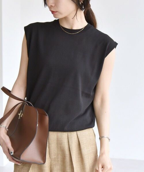 SHIPS / シップス ニット・セーター | quaranciel:〈接触冷感〉フレンチスリーブ ベーシック シアー ニット プルオーバー | 詳細16