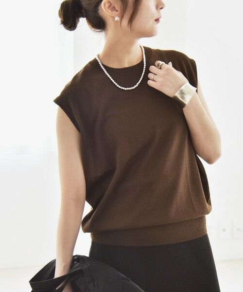 SHIPS / シップス ニット・セーター | quaranciel:〈接触冷感〉フレンチスリーブ ベーシック シアー ニット プルオーバー | 詳細24