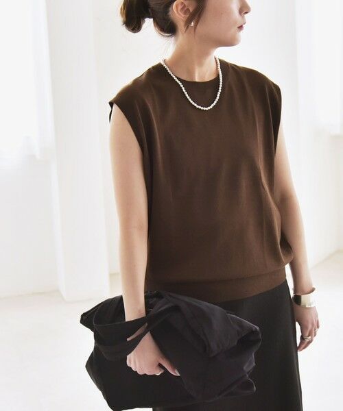 SHIPS / シップス ニット・セーター | quaranciel:〈接触冷感〉フレンチスリーブ ベーシック シアー ニット プルオーバー | 詳細27