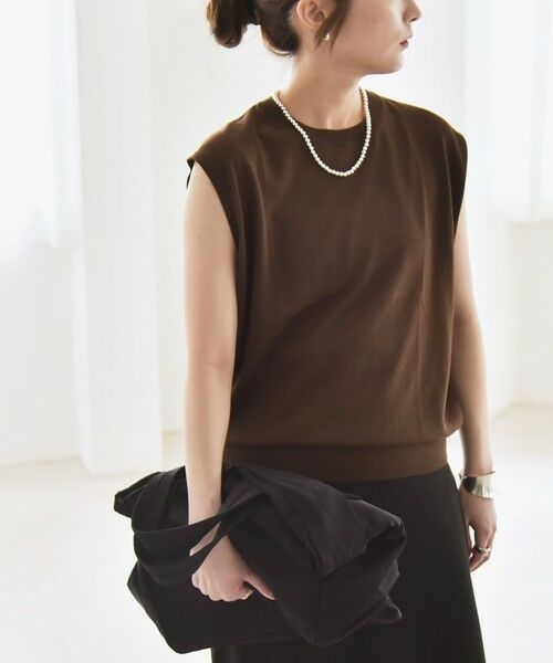 SHIPS / シップス ニット・セーター | quaranciel:〈接触冷感〉フレンチスリーブ ベーシック シアー ニット プルオーバー | 詳細28