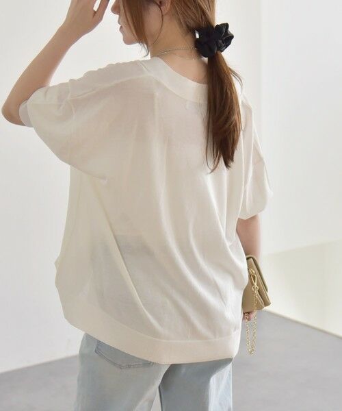 CYCLAS*ボリュームスリーブシアーカーディガン コットン ホワイト CYCLAS*ボリュームスリーブシアーカーディガン コットン ホワイト