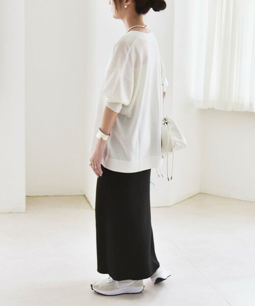 SHIPS / シップス カーディガン・ボレロ | quaranciel:〈接触冷感〉 ワイド Vネック ハーフスリーブ シアー カーディガン | 詳細2