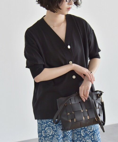 SHIPS / シップス カーディガン・ボレロ | quaranciel:〈接触冷感〉 ワイド Vネック ハーフスリーブ シアー カーディガン | 詳細22