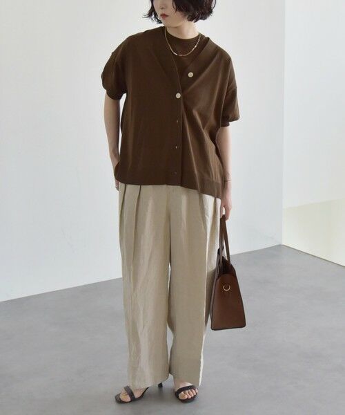 SHIPS / シップス カーディガン・ボレロ | quaranciel:〈接触冷感〉 ワイド Vネック ハーフスリーブ シアー カーディガン | 詳細25