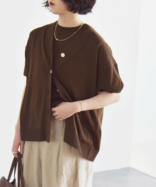 SHIPS / シップス カーディガン・ボレロ | quaranciel:〈接触冷感〉 ワイド Vネック ハーフスリーブ シアー カーディガン | 詳細27