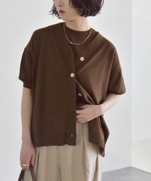 SHIPS / シップス カーディガン・ボレロ | quaranciel:〈接触冷感〉 ワイド Vネック ハーフスリーブ シアー カーディガン | 詳細28