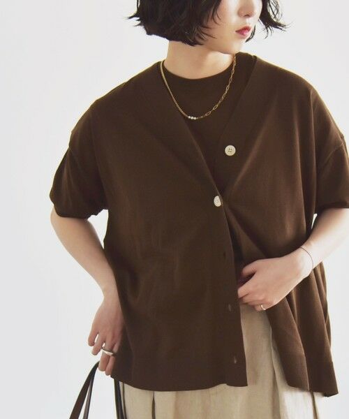 SHIPS / シップス カーディガン・ボレロ | quaranciel:〈接触冷感〉 ワイド Vネック ハーフスリーブ シアー カーディガン | 詳細29