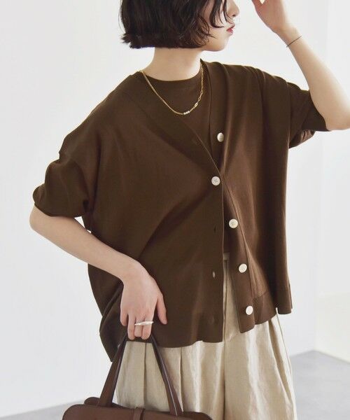 SHIPS for women/シップスウィメン 《予約》quaranciel:〈接触冷感〉Vネック シアー ワイド カーディガン ブラウン ONE SIZE SHIPS for women/シップスウィメン 《予約》quaranciel:〈接触冷感〉Vネック シアー ワイド カーディガン ブラウン ONE SIZE
