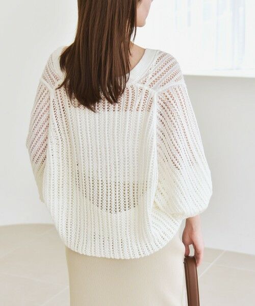 SHIPS / シップス カーディガン・ボレロ | quaranciel:〈手洗い可能〉ラミー ミックス メッシュ シアー オーバーサイズ カーディガン | 詳細6