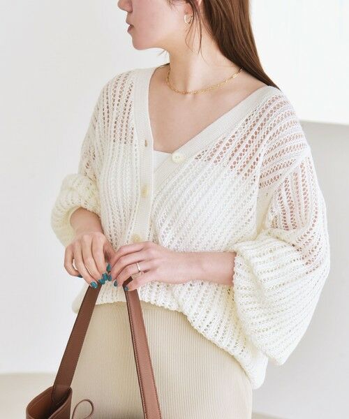 SHIPS / シップス カーディガン・ボレロ | quaranciel:〈手洗い可能〉ラミー ミックス メッシュ シアー オーバーサイズ カーディガン | 詳細9