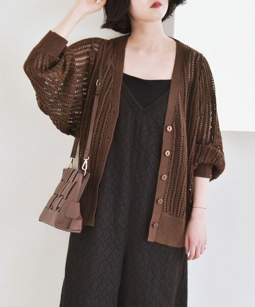 SHIPS / シップス カーディガン・ボレロ | quaranciel:〈手洗い可能〉ラミー ミックス メッシュ シアー オーバーサイズ カーディガン | 詳細28