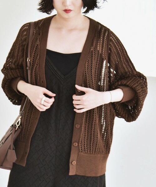 SHIPS / シップス カーディガン・ボレロ | quaranciel:〈手洗い可能〉ラミー ミックス メッシュ シアー オーバーサイズ カーディガン | 詳細29