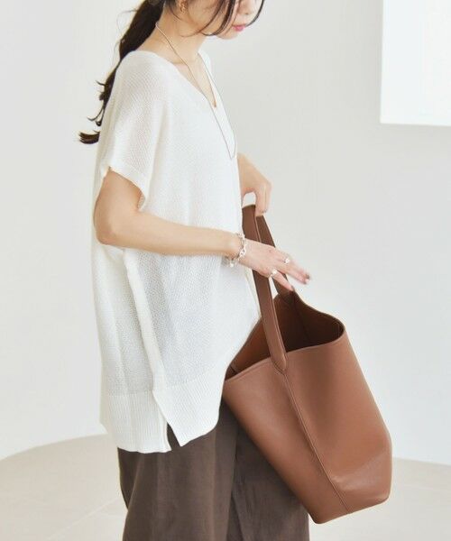 SHIPS / シップス ニット・セーター | quaranciel:〈手洗い可能〉ラミー ミックス Vネック ノースリーブ シアー ニット | 詳細11