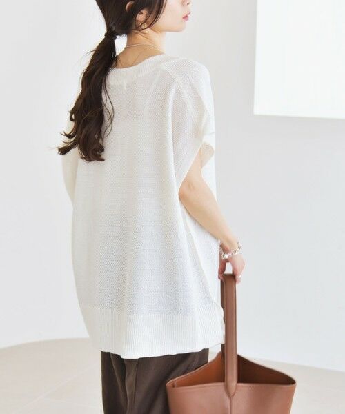 SHIPS / シップス ニット・セーター | quaranciel:〈手洗い可能〉ラミー ミックス Vネック ノースリーブ シアー ニット | 詳細12