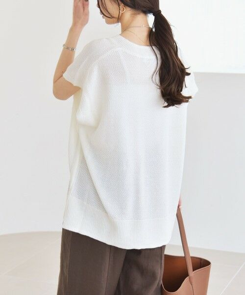 SHIPS / シップス ニット・セーター | quaranciel:〈手洗い可能〉ラミー ミックス Vネック ノースリーブ シアー ニット | 詳細13