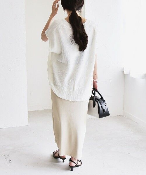 SHIPS / シップス ニット・セーター | quaranciel:〈手洗い可能〉ラミー ミックス Vネック ノースリーブ シアー ニット | 詳細2