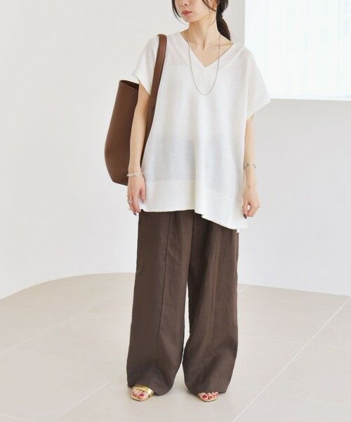 SHIPS / シップス ニット・セーター | quaranciel:〈手洗い可能〉ラミー ミックス Vネック ノースリーブ シアー ニット | 詳細7