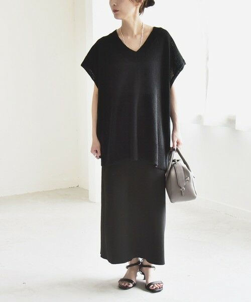 SHIPS / シップス ニット・セーター | quaranciel:〈手洗い可能〉ラミー ミックス Vネック ノースリーブ シアー ニット | 詳細16