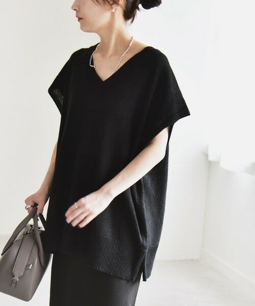 SHIPS / シップス ニット・セーター | quaranciel:〈手洗い可能〉ラミー ミックス Vネック ノースリーブ シアー ニット | 詳細19