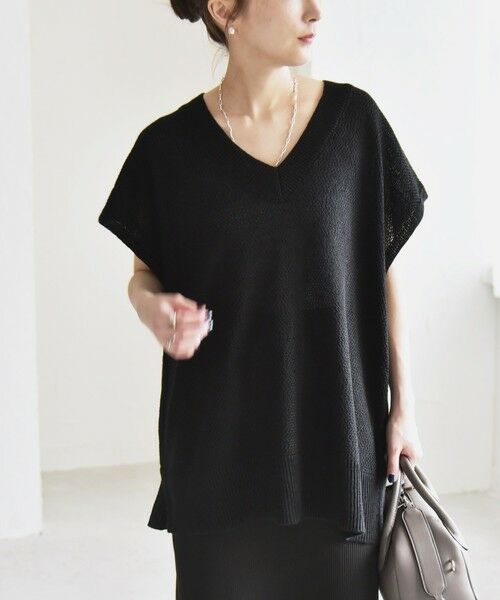 SHIPS / シップス ニット・セーター | quaranciel:〈手洗い可能〉ラミー ミックス Vネック ノースリーブ シアー ニット | 詳細22