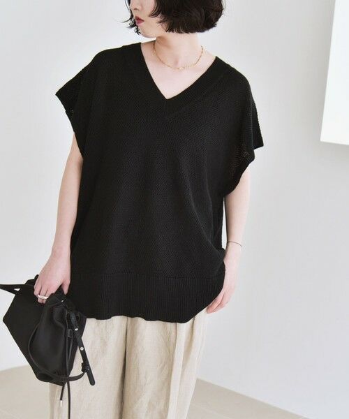 SHIPS / シップス ニット・セーター | quaranciel:〈手洗い可能〉ラミー ミックス Vネック ノースリーブ シアー ニット | 詳細28