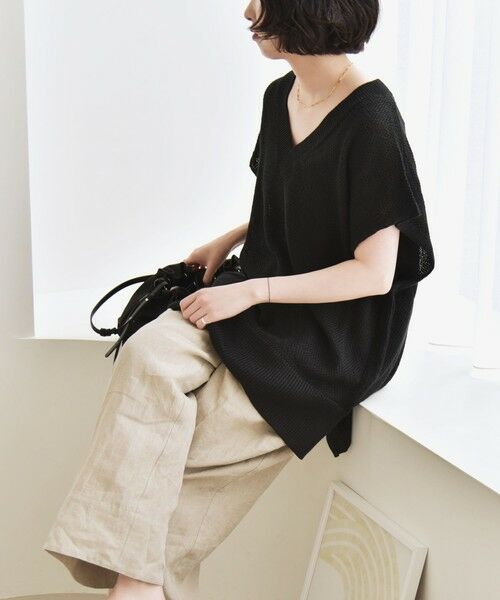 SHIPS / シップス ニット・セーター | quaranciel:〈手洗い可能〉ラミー ミックス Vネック ノースリーブ シアー ニット | 詳細29