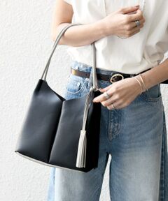 SHIPS / シップス トートバッグ | SHIPS any: Vカット バイカラー タッセル トート バッグ