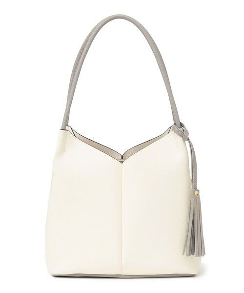 SHIPS / シップス トートバッグ | SHIPS any: Vカット バイカラー タッセル トート バッグ | 詳細4