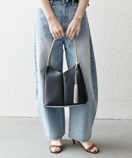 SHIPS / シップス トートバッグ | SHIPS any: Vカット バイカラー タッセル トート バッグ | 詳細8