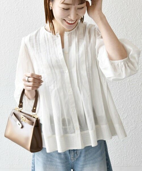 SHIPS for women/シップスウィメン 《予約》SHIPS any:〈手洗い可能〉箔 タック フレア シャツ ブラウス オフホワイト ONE SIZE SHIPS for women/シップスウィメン 《予約》SHIPS any:〈手洗い可能〉箔 タック フレア シャツ ブラウス オフホワイト ONE SIZE