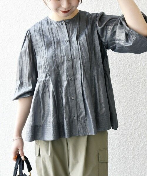 SHIPS / シップス シャツ・ブラウス | SHIPS any:〈手洗い可能〉箔 タック フレア シャツ ブラウス | 詳細16