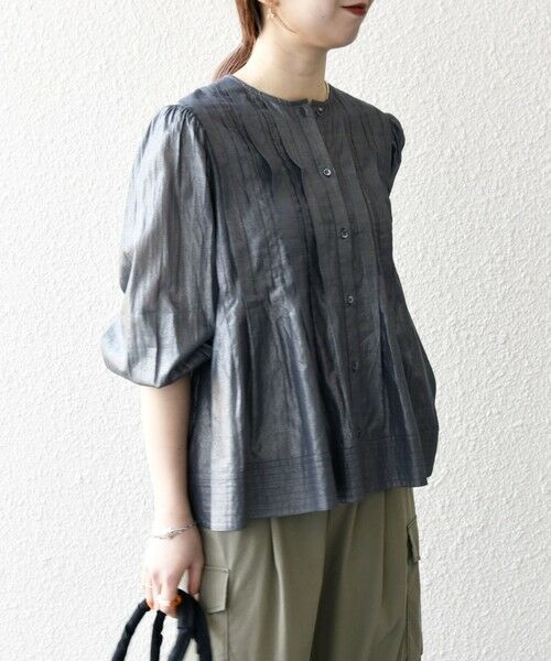 SHIPS / シップス シャツ・ブラウス | SHIPS any:〈手洗い可能〉箔 タック フレア シャツ ブラウス | 詳細21