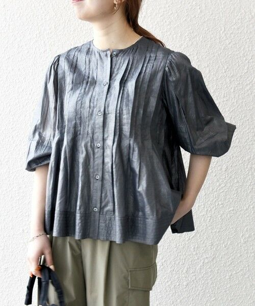 SHIPS / シップス シャツ・ブラウス | SHIPS any:〈手洗い可能〉箔 タック フレア シャツ ブラウス | 詳細22