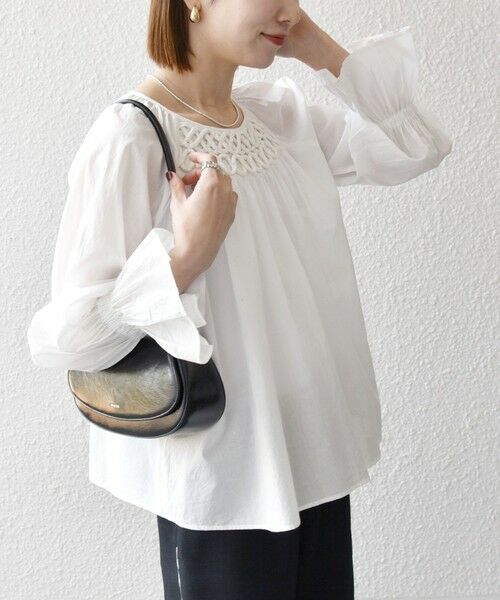 SHIPS for women / シップスウィメン SHIPS any:〈手洗い可能〉ロープ デザイン ギャザースリーブ フレア ブラウス セール】SHIPS any:〈手洗い可能〉ロープ デザイン ギャザー