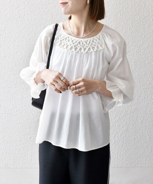 SHIPS / シップス シャツ・ブラウス | SHIPS any:〈手洗い可能〉ロープ デザイン ギャザースリーブ フレア ブラウス | 詳細6