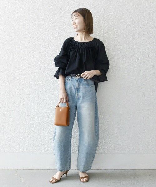 SHIPS for women / シップスウィメン SHIPS any:〈手洗い可能〉ロープ デザイン ギャザースリーブ フレア ブラウス セール】SHIPS any:〈手洗い可能〉ロープ デザイン ギャザー