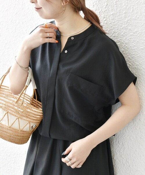 SHIPS / シップス シャツ・ブラウス | SHIPS any:〈洗濯機可能〉グロッシー ドロスト バンドカラー フレンチ シャツ | 詳細2