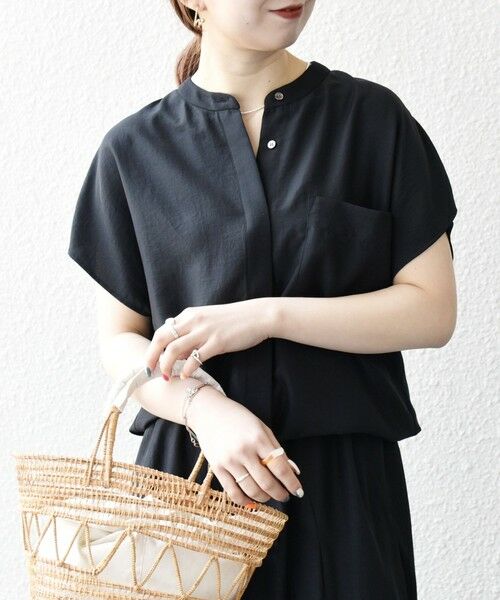 SHIPS / シップス シャツ・ブラウス | SHIPS any:〈洗濯機可能〉グロッシー ドロスト バンドカラー フレンチ シャツ | 詳細21