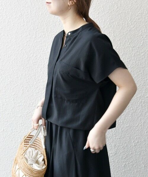 SHIPS / シップス シャツ・ブラウス | SHIPS any:〈洗濯機可能〉グロッシー ドロスト バンドカラー フレンチ シャツ | 詳細3