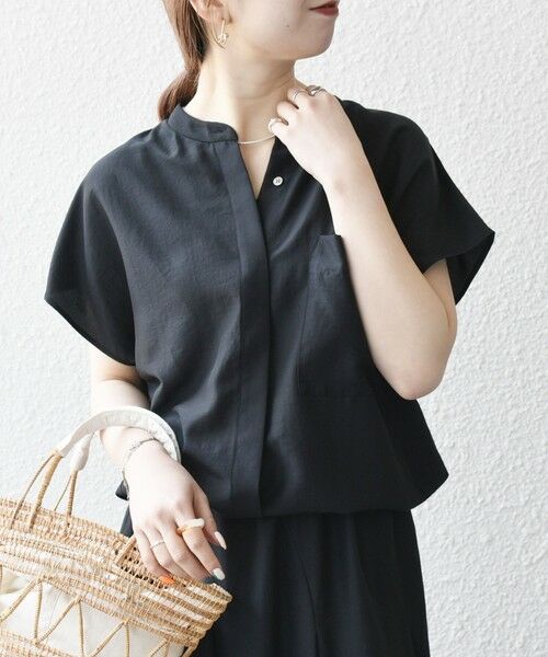 SHIPS / シップス シャツ・ブラウス | SHIPS any:〈洗濯機可能〉グロッシー ドロスト バンドカラー フレンチ シャツ | 詳細9