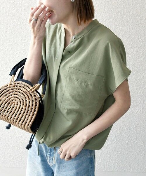 SHIPS / シップス シャツ・ブラウス | SHIPS any:〈洗濯機可能〉グロッシー ドロスト バンドカラー フレンチ シャツ | 詳細17